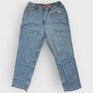 Woman Within Classic Fit Straight Leg Jeans Tall 22T Blue Denim Elastic 90s Mom